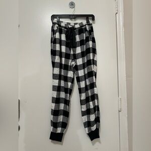 Women’s - Abercrombie & Fitch B/W Plaid Flannel Fashion Jogger PJ Bottoms - M